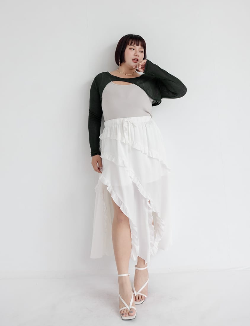 MUA! Layered Ribbed Contrast Plus Size Top