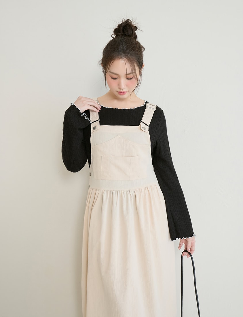 Adjustable Crinkled Utility Pockets Plus Size Cami Dress