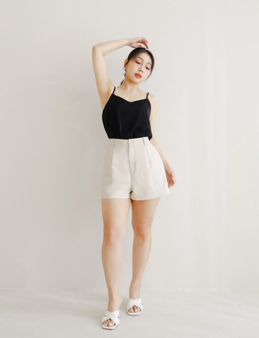 MISS. Elegant Back Elastic Waist Plus Size Tailored Shorts