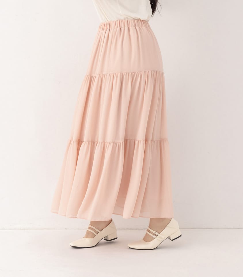 Multi-Layered Romantic Plus Size Chiffon Skirt