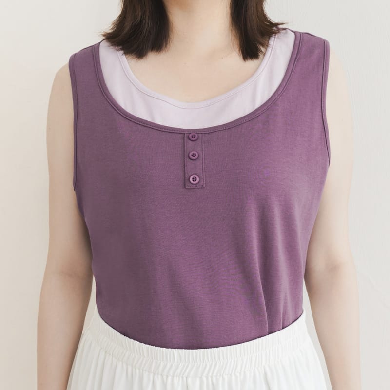 Versatile Faux Two Piece Button Front Plus Size Vest