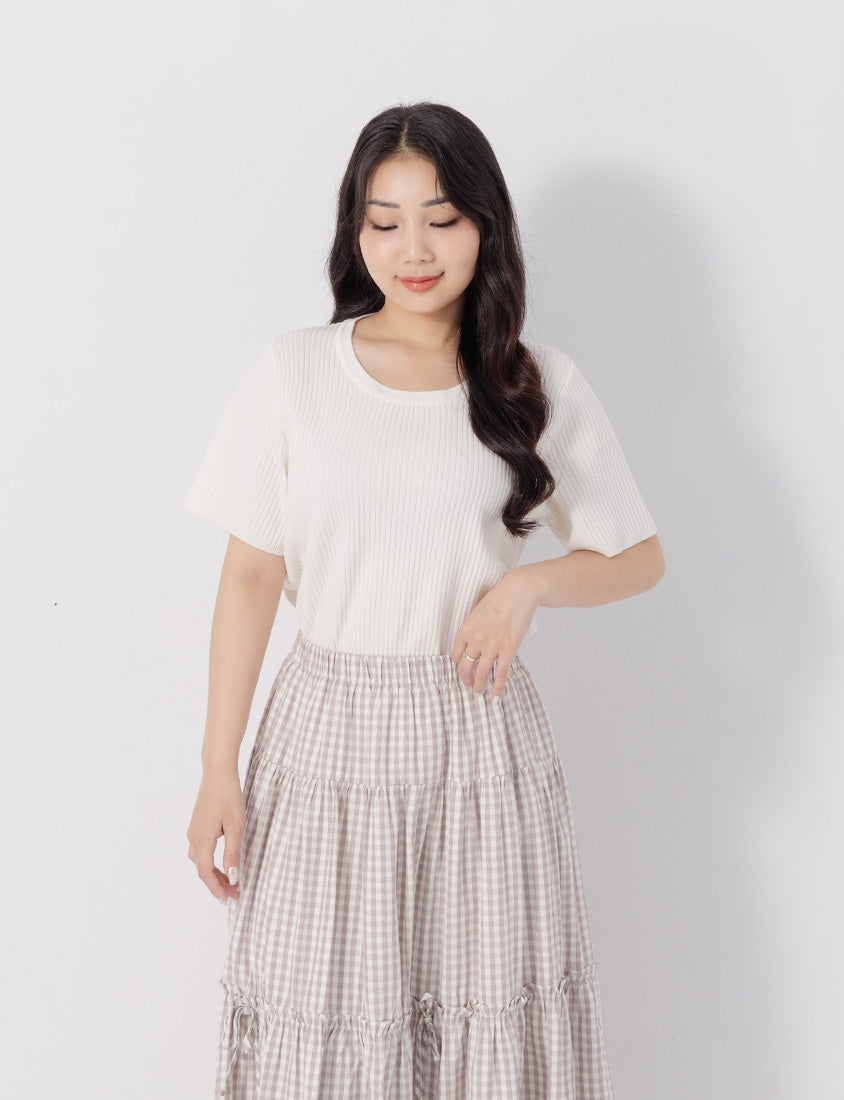 Cooling Lyocell Knit Plus Size Short Sleeve Top