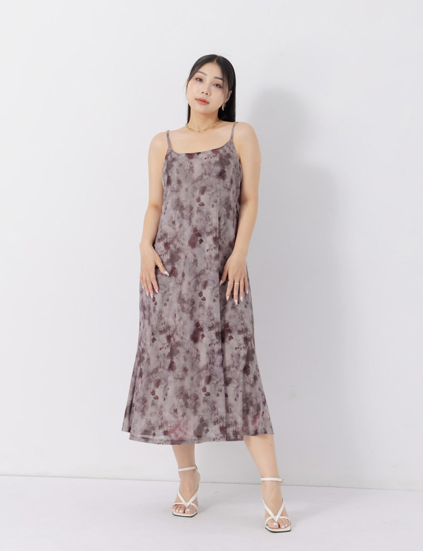 MUA! Sheer Adjustable Tie-Dye Plus Size Maxi Dress