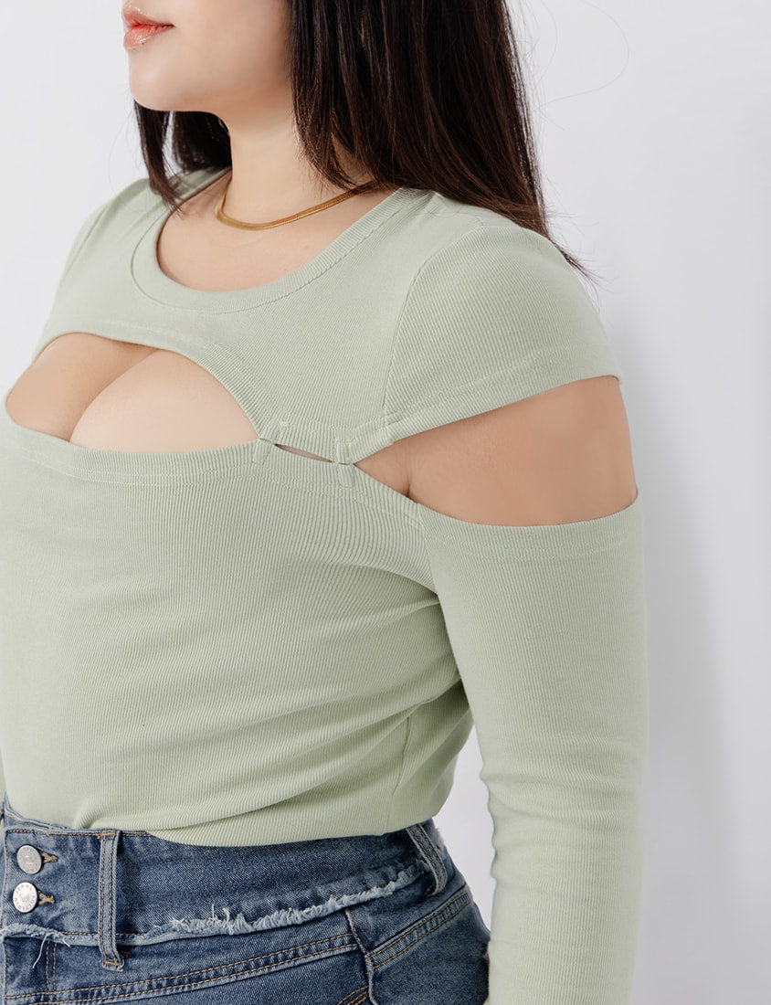 MUA! Cut-Out Plus Size Ribbed Top