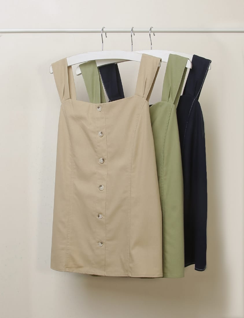 Cotton Linen Faux Button Slimming Panel Plus Size Camisole