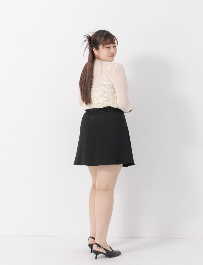 MISS. Apple-Shaped Friendly! Perfect Fit Tailored High Waist Pleated Plus Size Skirt