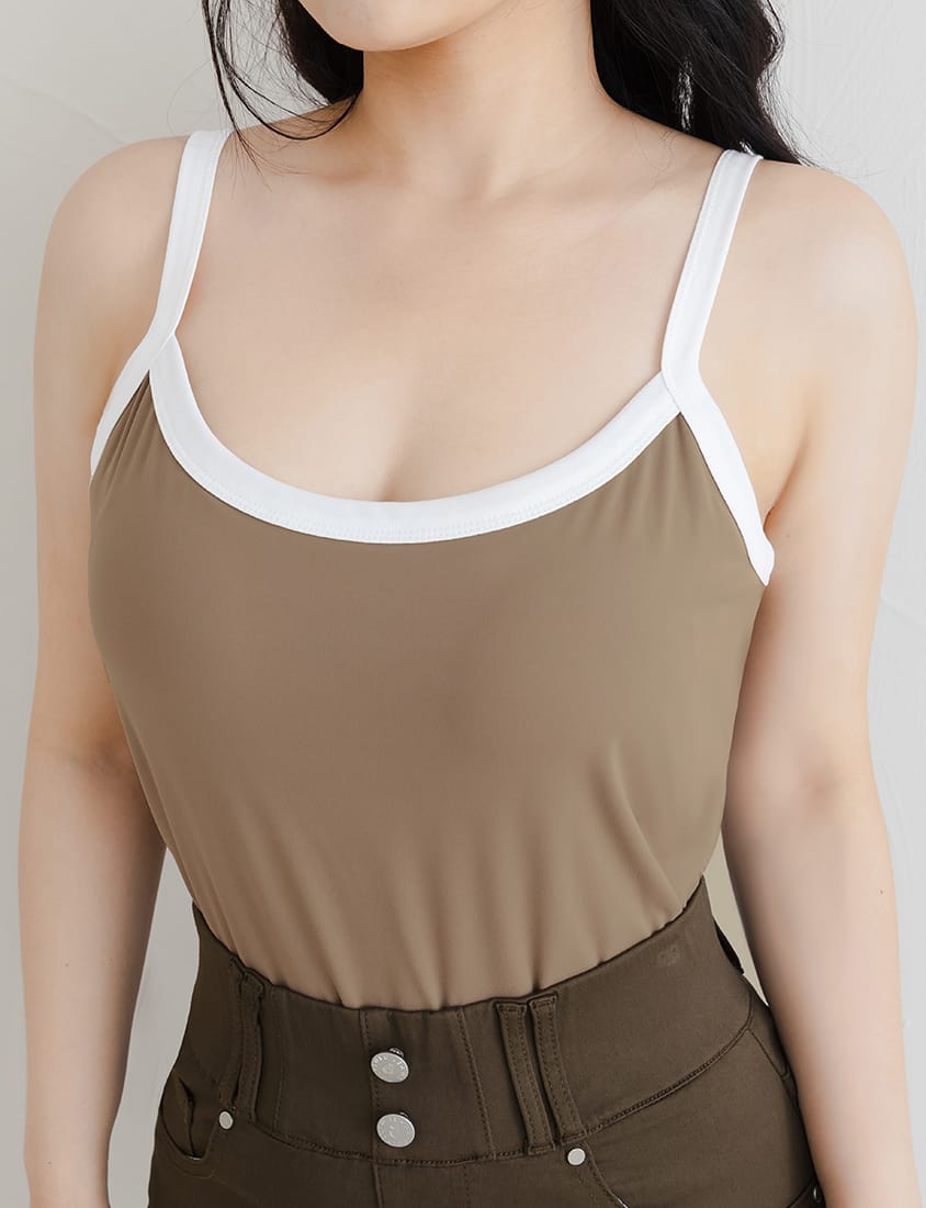 Pobra. COOL PRO+ Contrast Piping Plus Size Padded Tank Top