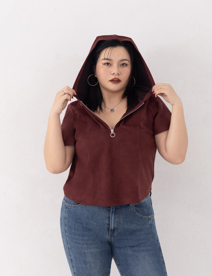 MUA! Suede Zip-Up Plus Size Hoodie