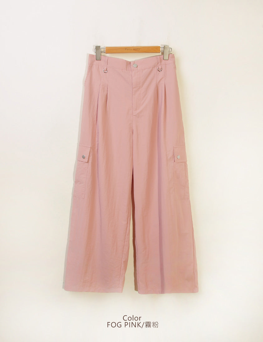 MUA! Edgy Pleated Back Elastic Nylon Plus Size Cargo Pants