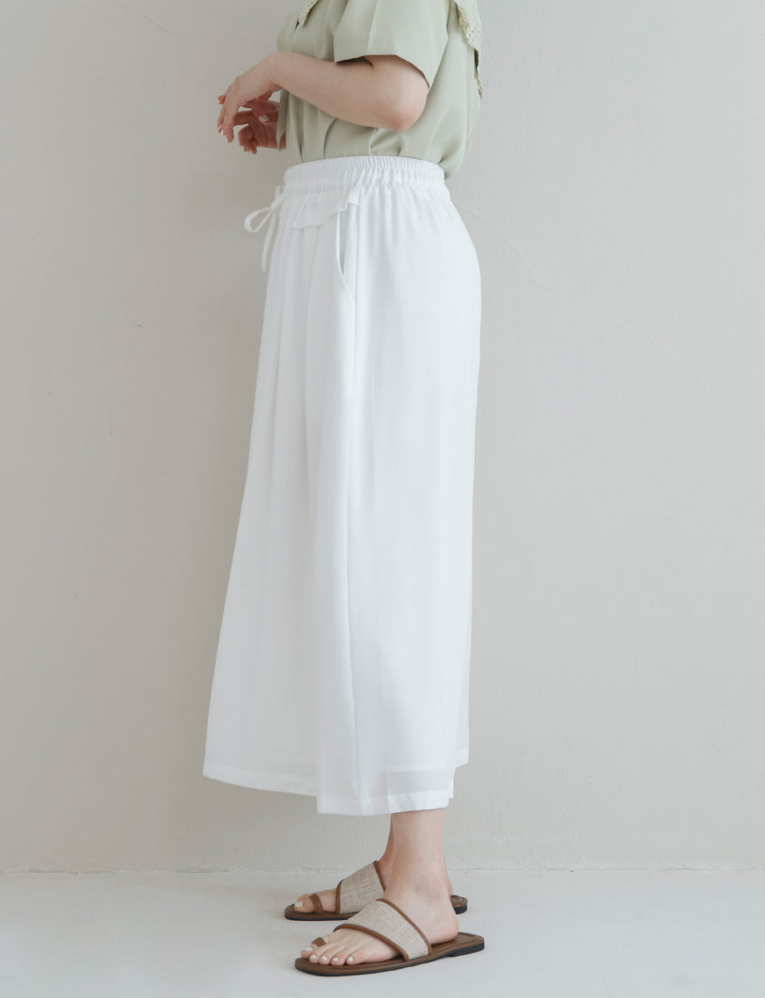Full Elastic Waist Chiffon Plus Size Wide-Leg Pants