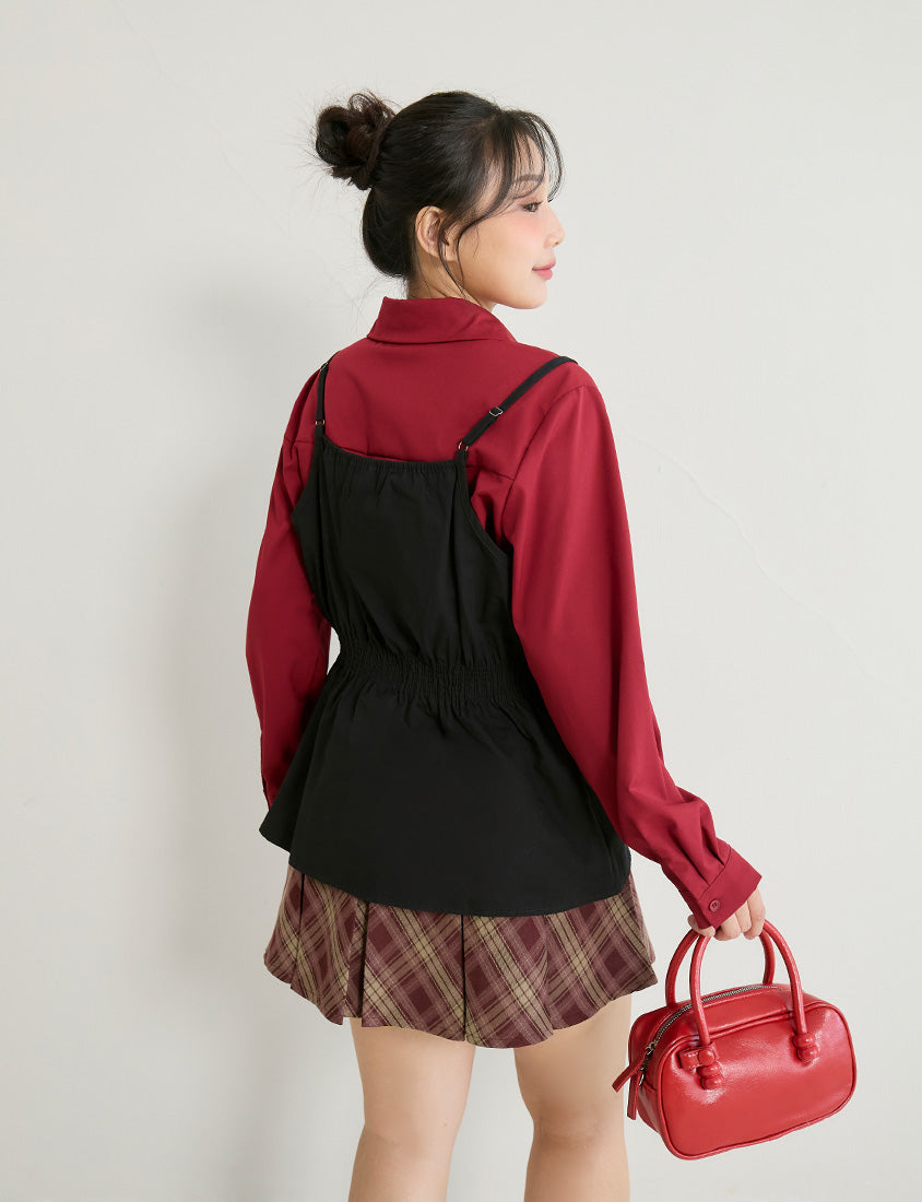 Lace V-Neck Adjustable Waist Plus Size Tank Top