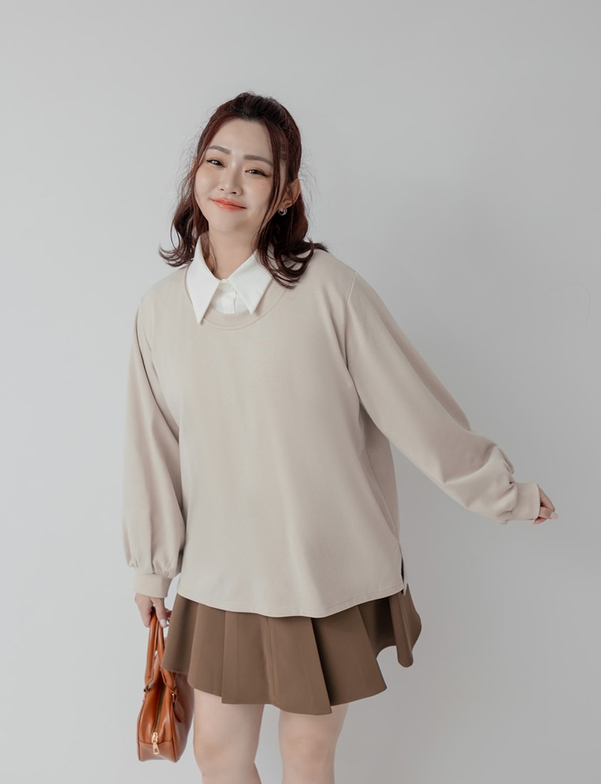 Oversized Cotton Slit Plus Size Sweatshirt (Unisex)