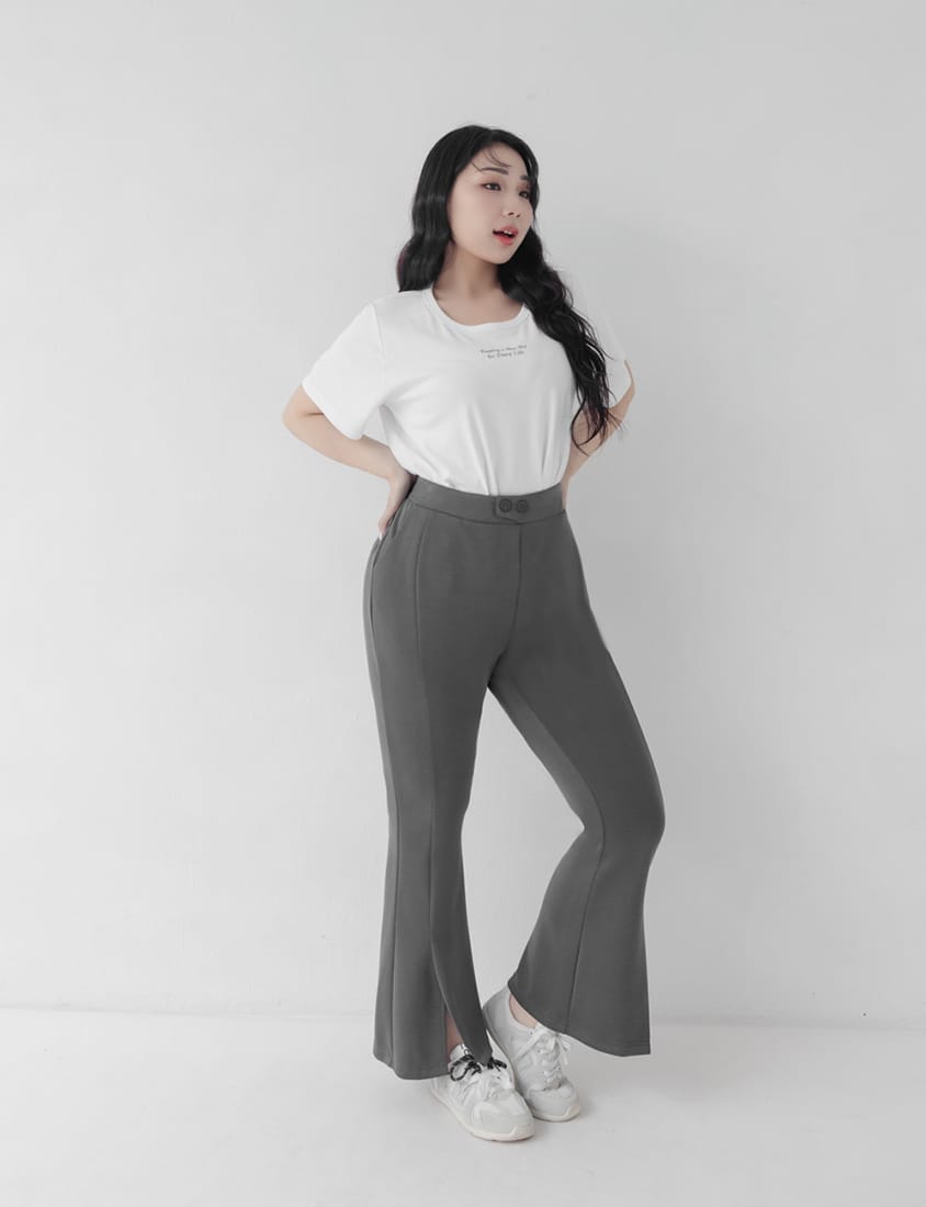 Mei-Mei Charity Slogan Plus Size Embroidered Tee