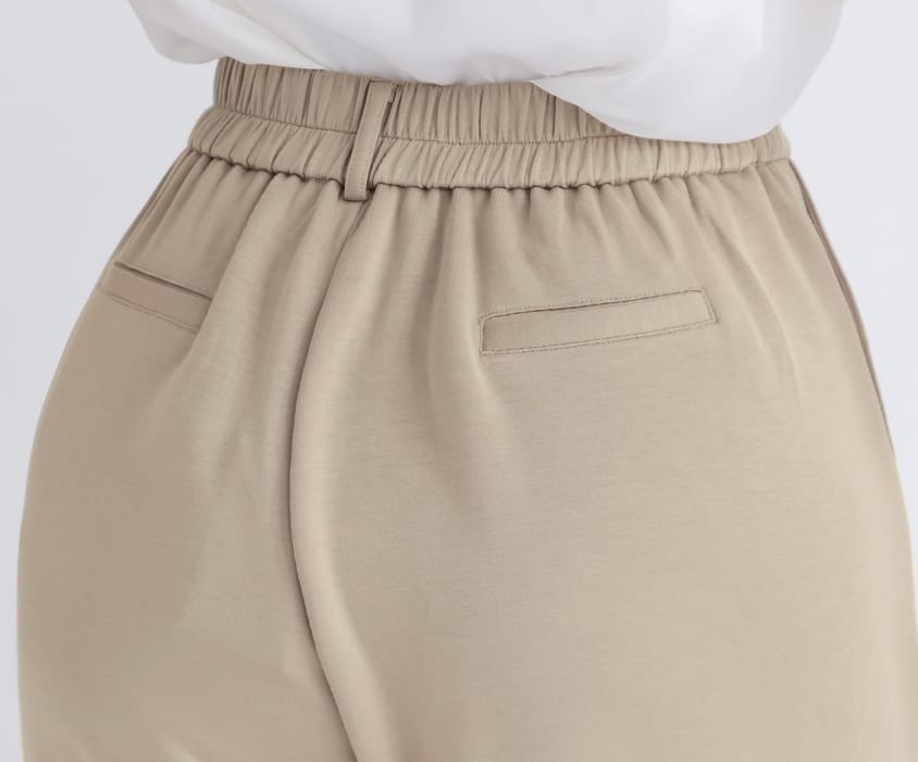 Miss. Space Cotton Back-Elastic Plus Size Straight-Leg Pants