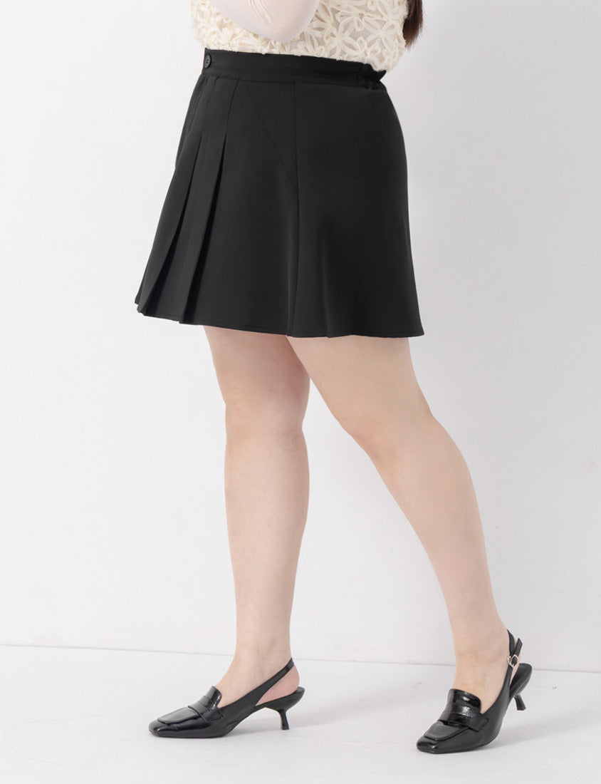 MISS. Apple-Shaped Friendly! Perfect Fit Tailored High Waist Pleated Plus Size Skirt