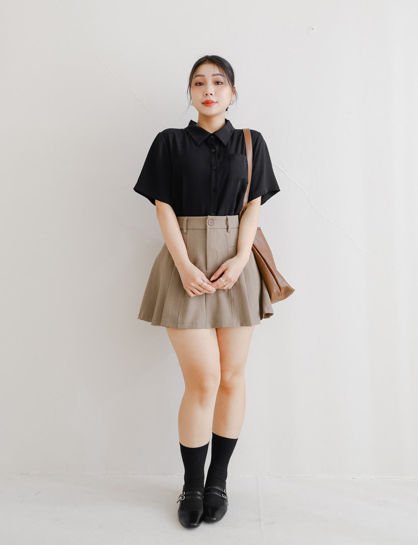 MISS. Silky Cool Morandi Colors Plus Size Shirt