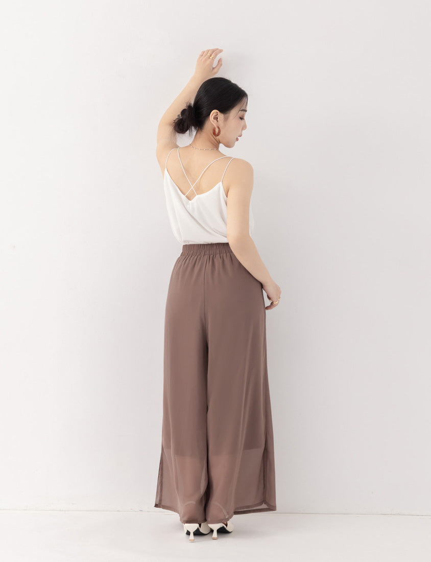 MISS. Elegant Textured Open-Back Plus Size Chiffon Camisole