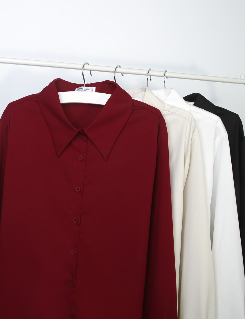 Multi-Color Drop Shoulder Plus Size Boyfriend Oversize Shirt (Unisex)