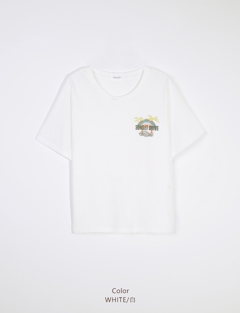 Summer Sunset Graphic Crewneck Plus Size Tee
