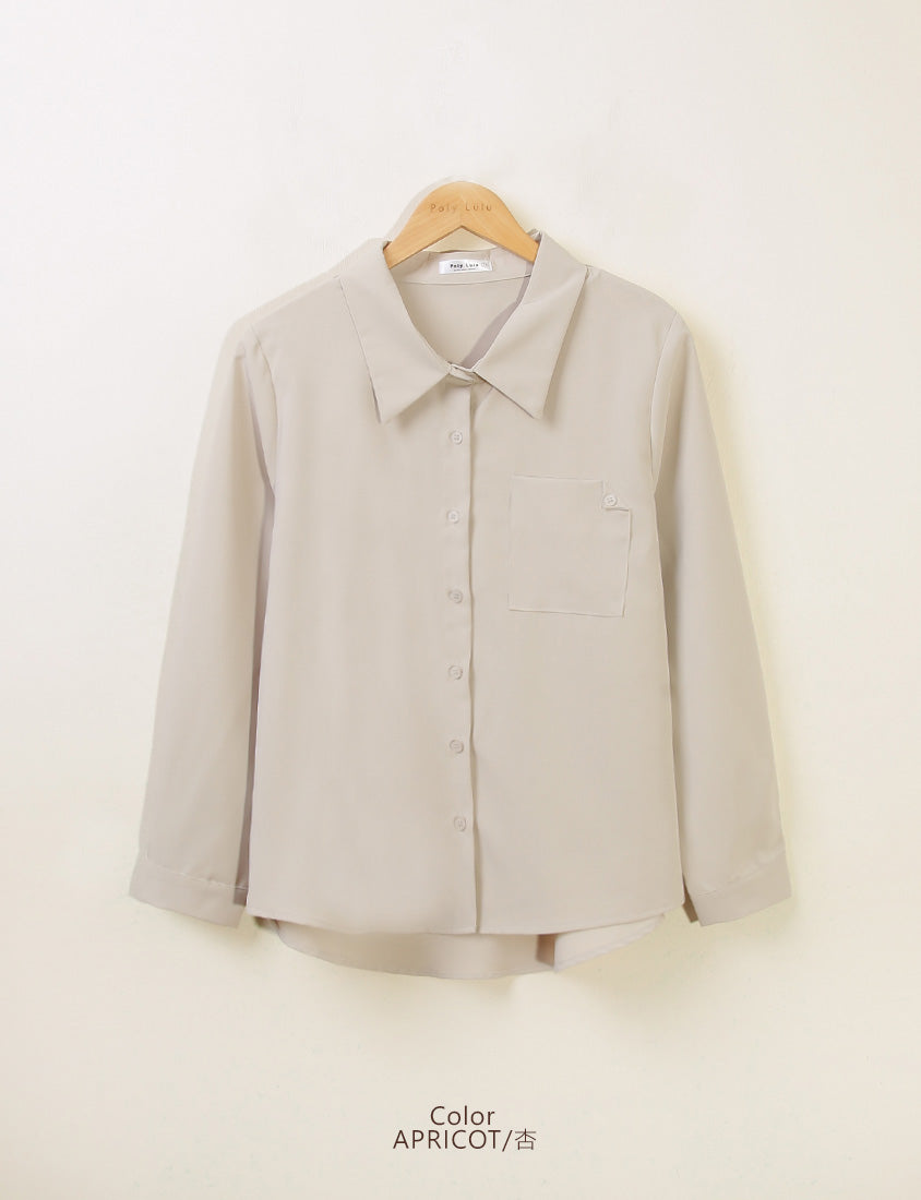 MISS. Wrinkle-Resistant Textured Multicolor Pocket Plus Size Shirt