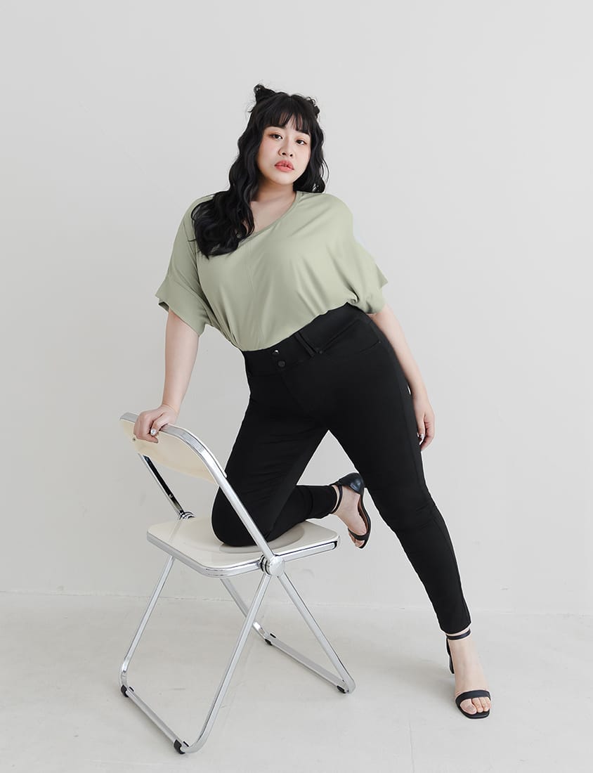 Cooling Elastic Wide Waistband Long Pants