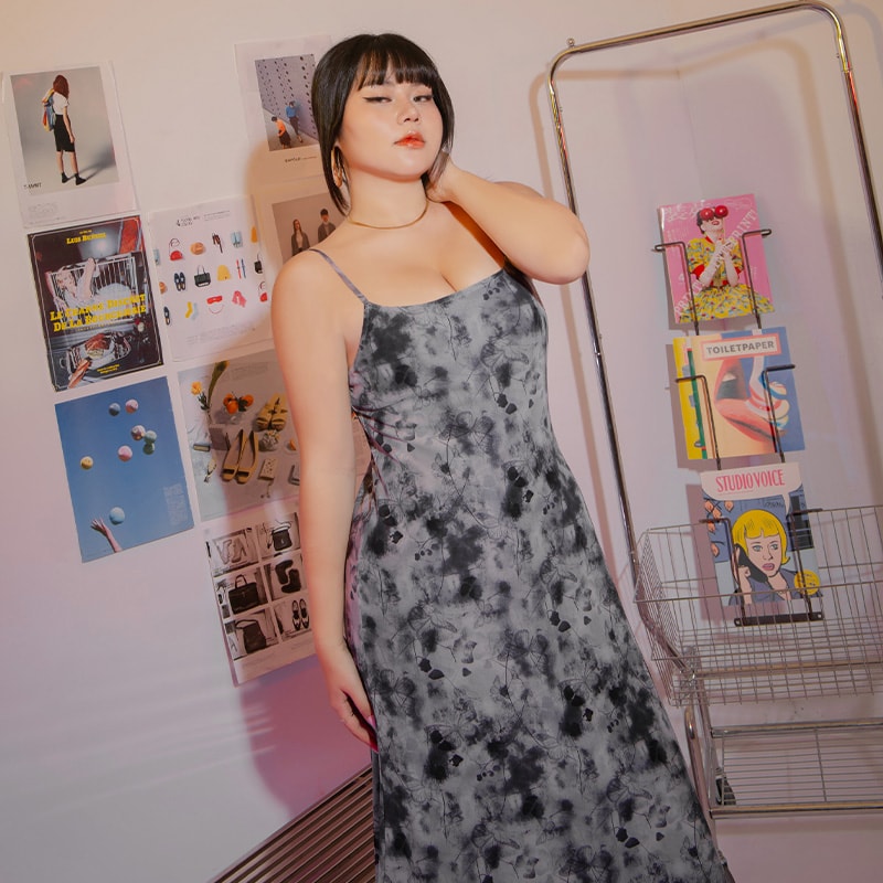 MUA! Sheer Adjustable Tie-Dye Plus Size Maxi Dress