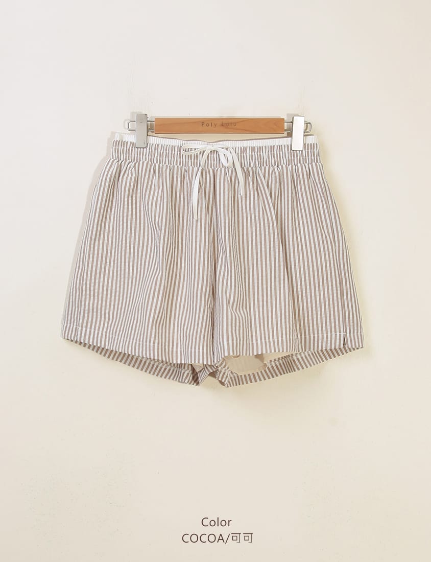 Bubble Stripe Layered-Look Plus Size Shorts