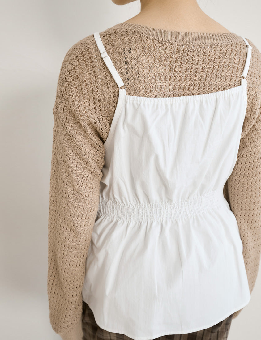 Lace V-Neck Adjustable Waist Plus Size Tank Top