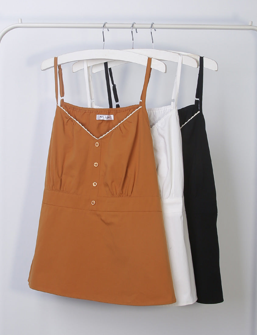 Lace V-Neck Adjustable Waist Plus Size Tank Top