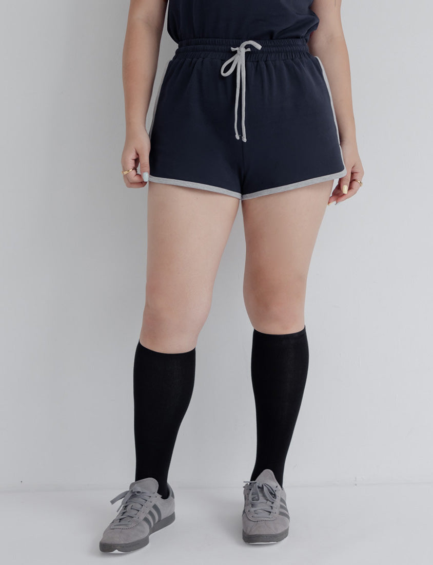 MUA! Sporty High-Waist Tie Plus Size Shorts