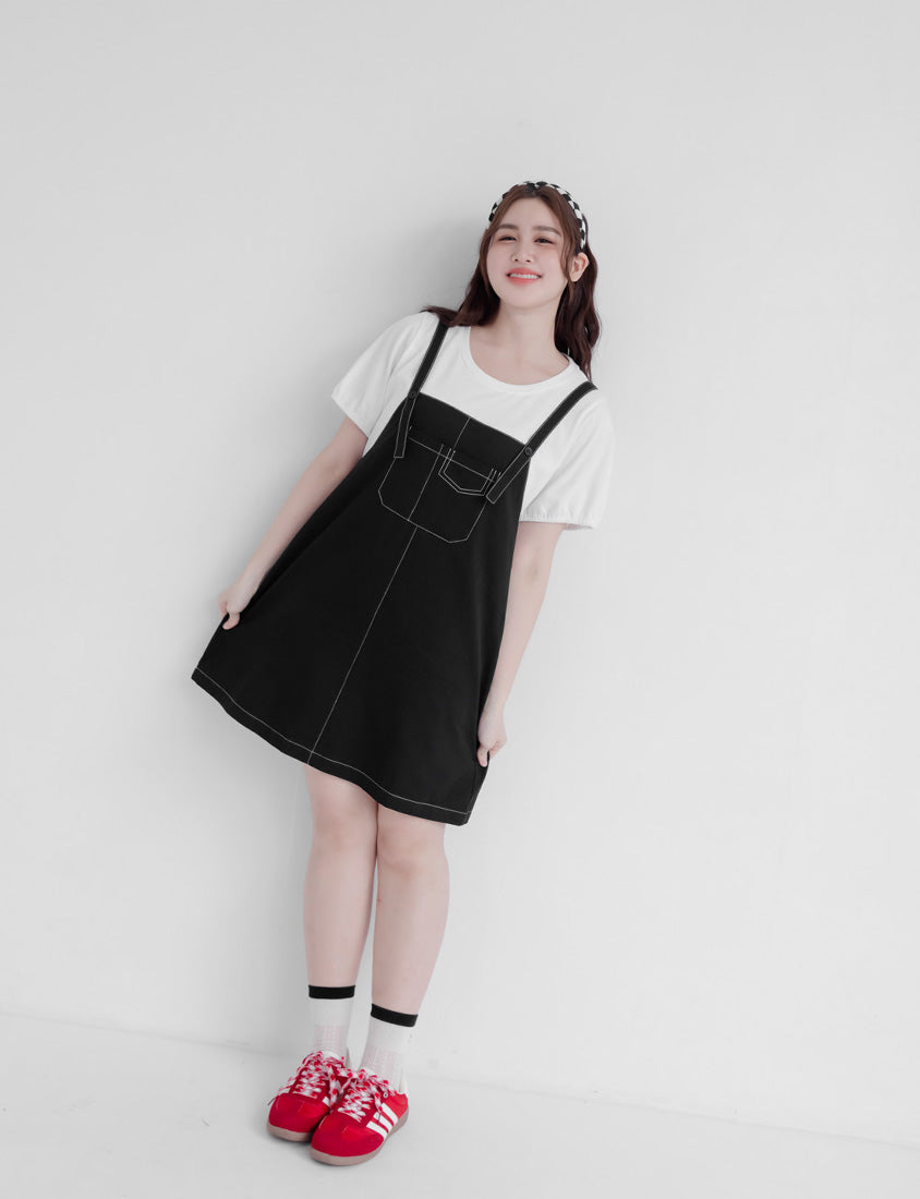 Classic Faux Two-Piece Strap Plus Size Dress