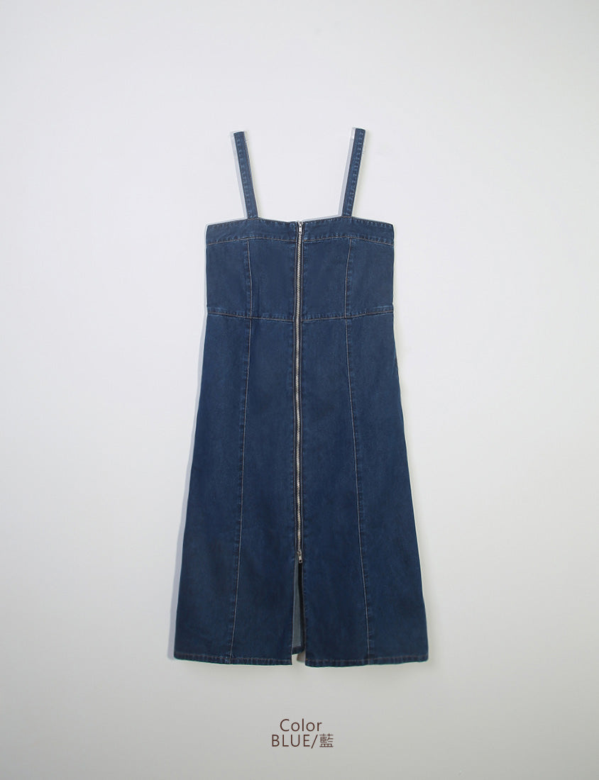 MUA! Sexy Denim Zipper Plus Size Cami Dress
