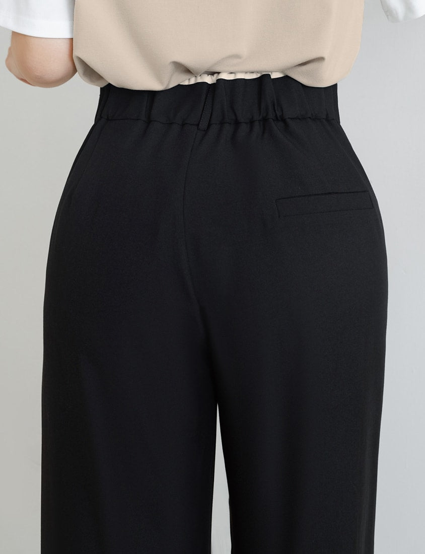 MISS. Contrast Waist Pleated Plus Size Trousers