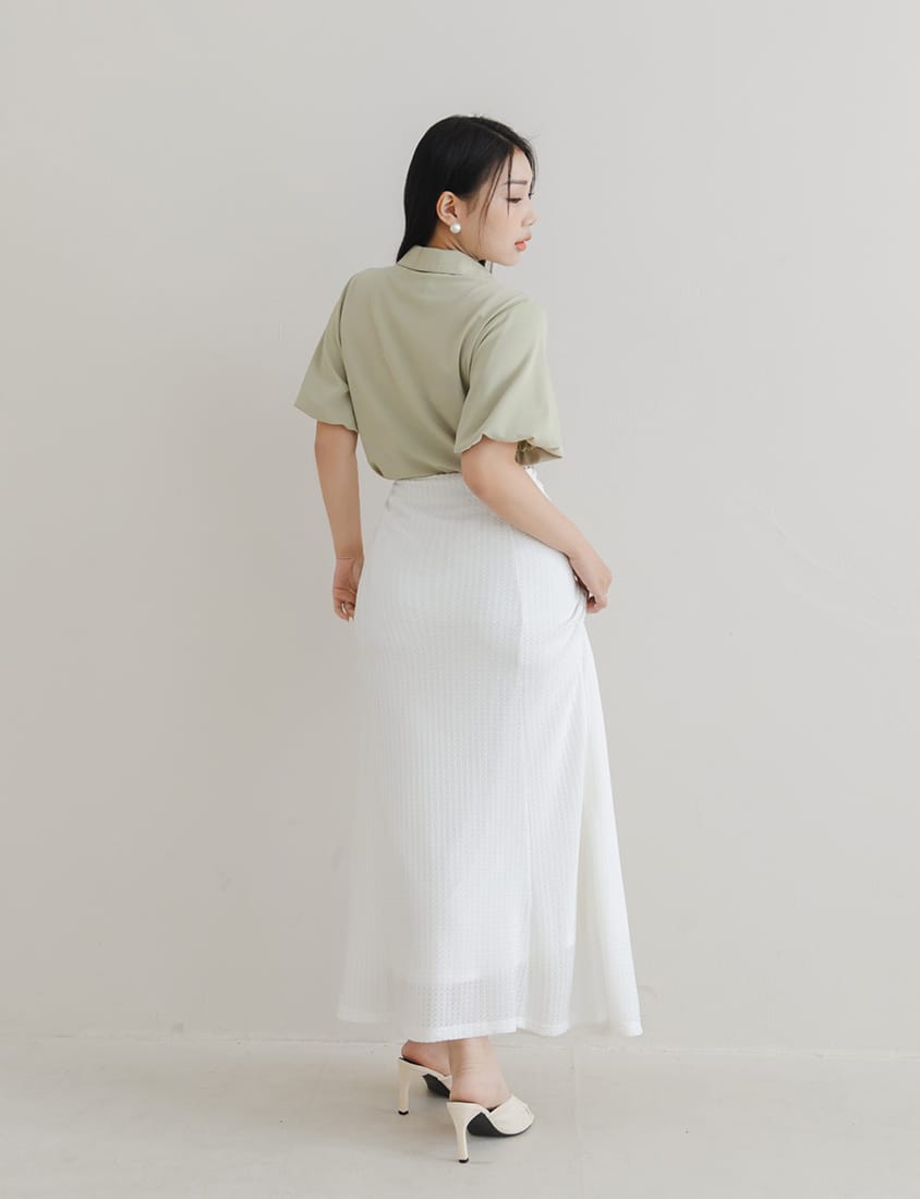 MISS. Elegant Puff Sleeve Plus Size Blouse