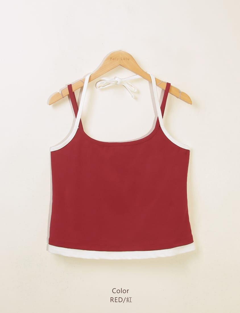 MUA! Chic Contrast Plus-Size Halter Neck Tank