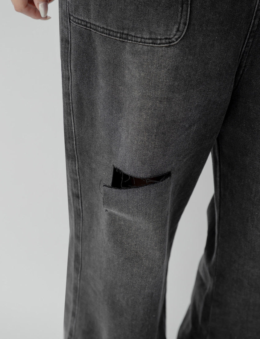 Distressed Button-Up Plus Size Denim Overalls