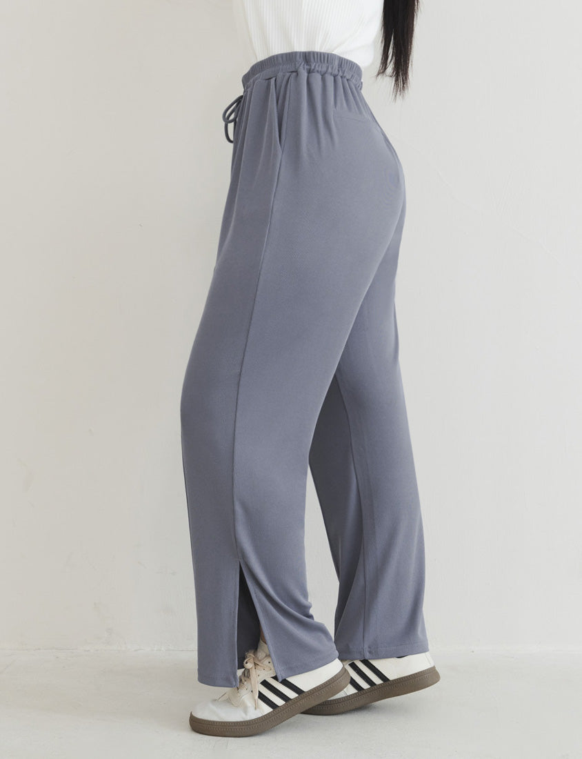 MUA! Ribbed Slimming Slit-Hem Plus Size Pants