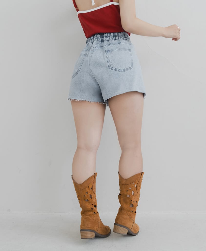 MUA! Edgy Raw-Hem Distressed Plus Size Denim Shorts