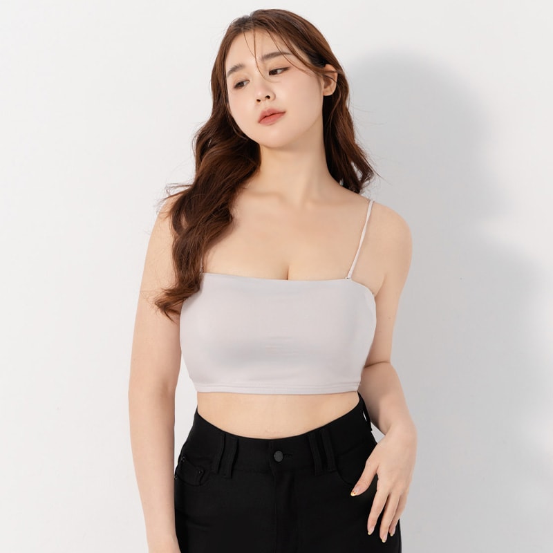 Pobra. Removable Padded Silky Milk Plus Size Bandeau BRATOP