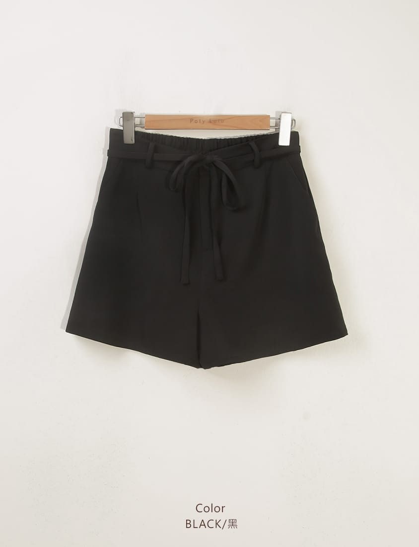 MISS. Silky Cool Plus Size Tailored Shorts (with Waist Tie)