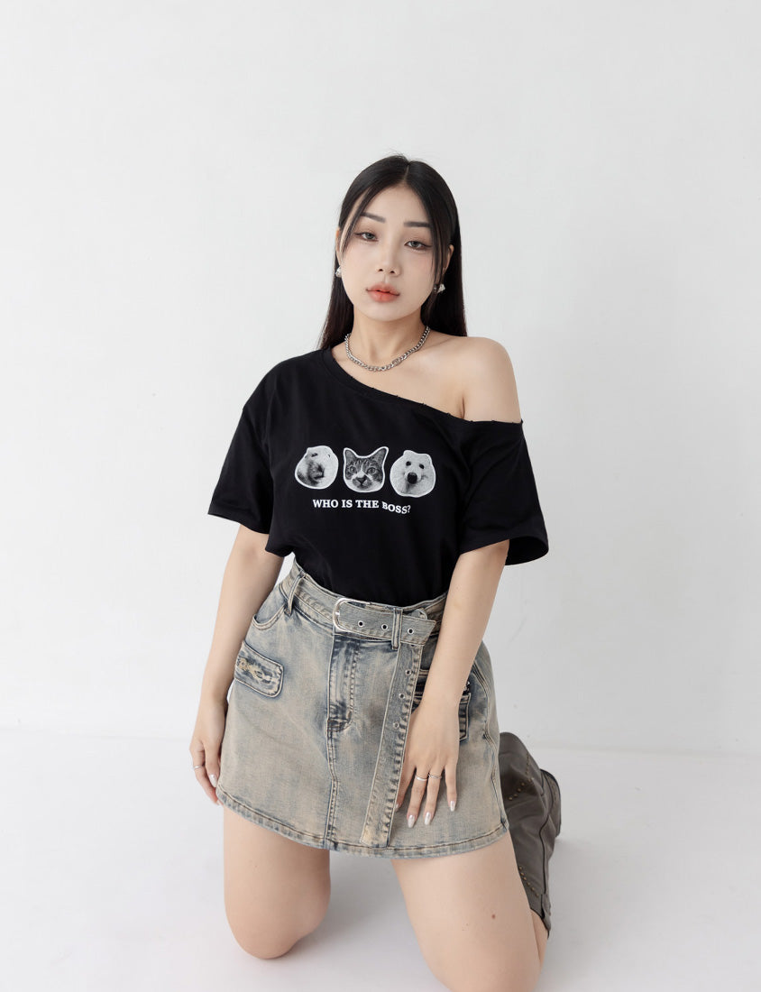 MUA! Washed Plus Size Denim Shorts (with Belt)