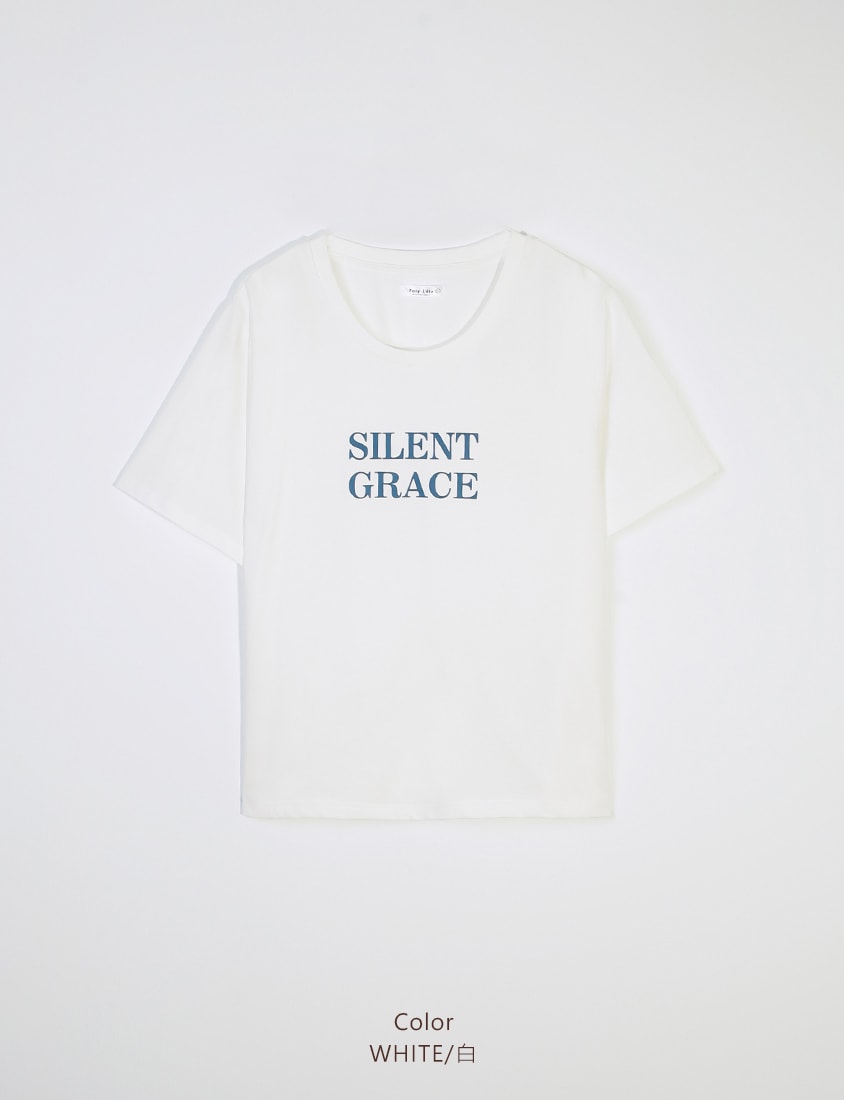 MISS. Basic Graphic Print Plus Size Short Sleeve Tee