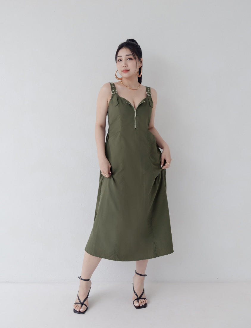 MUA! Adjustable Cargo Zip-Up Plus Size Cami Dress