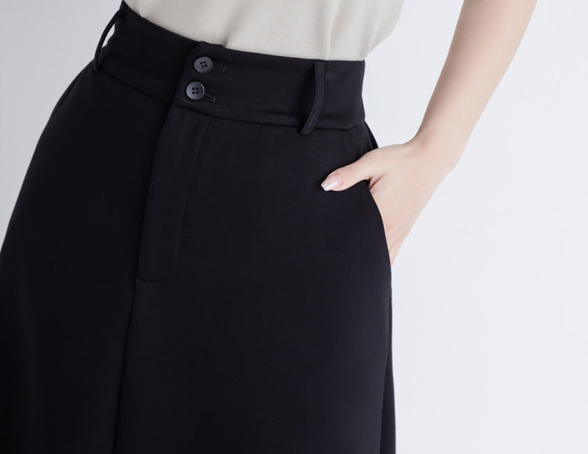Miss. Space Cotton Back-Slit Plus Size Maxi Skirt