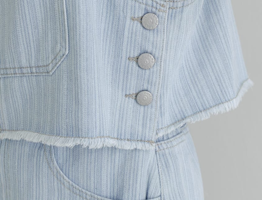 Raw Edge Plus Size Adjustable Plus Size Denim Vest