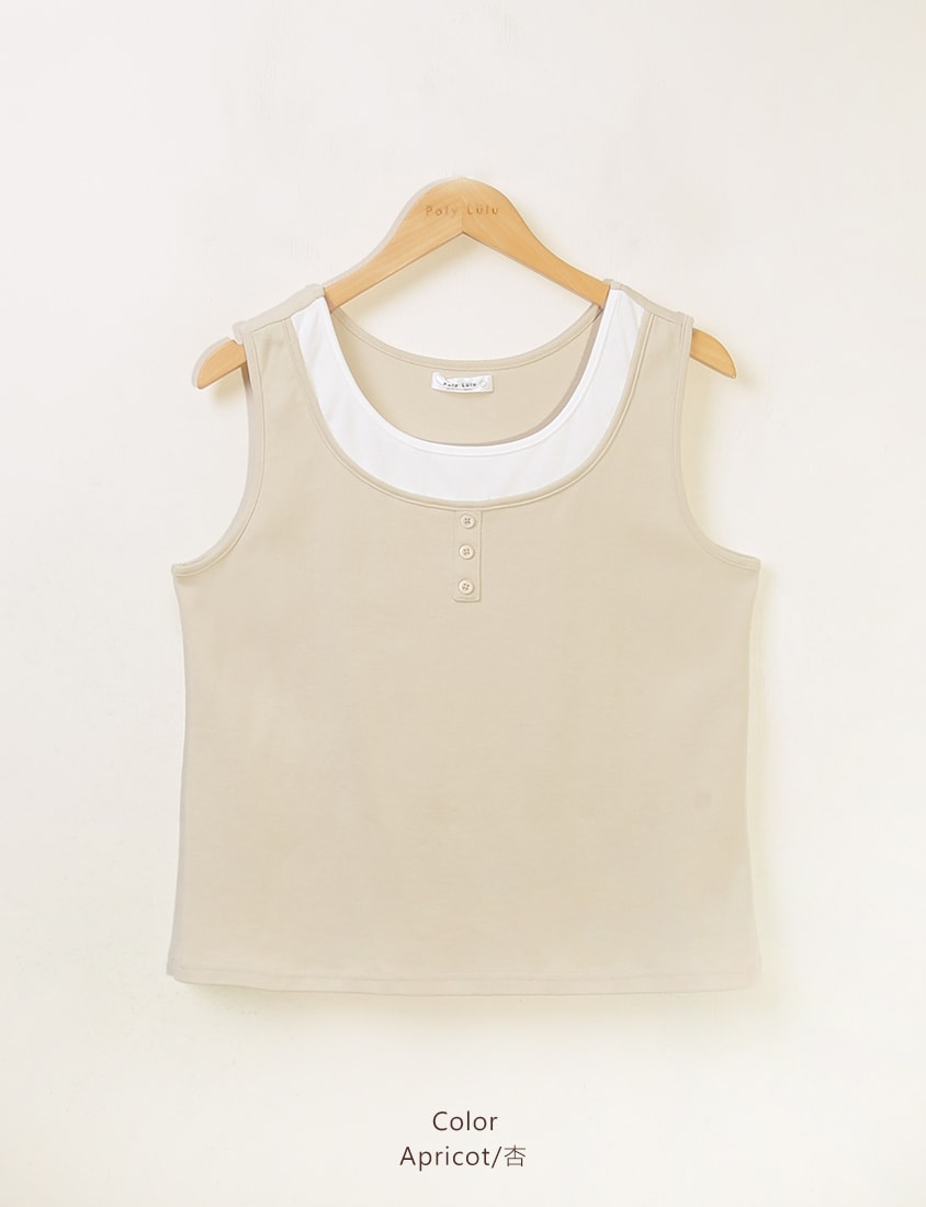 Versatile Faux Two Piece Button Front Plus Size Vest