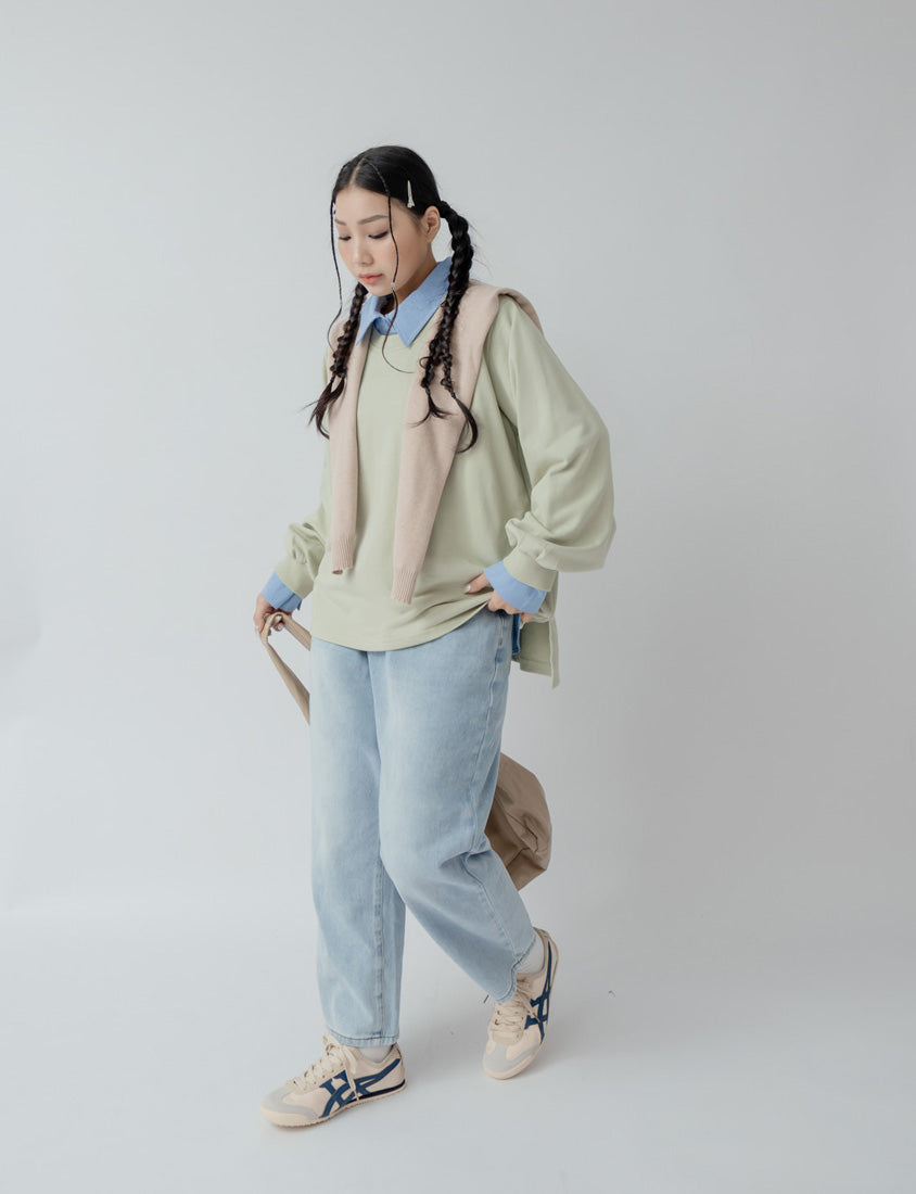 Oversized Cotton Slit Plus Size Sweatshirt (Unisex)