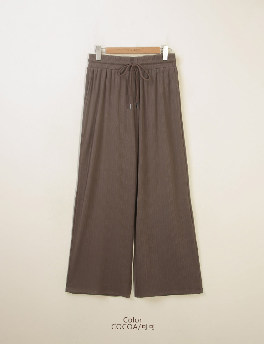 Hip-Contouring Comfy Ribbed Slimming Plus Size Wide Leg Pants