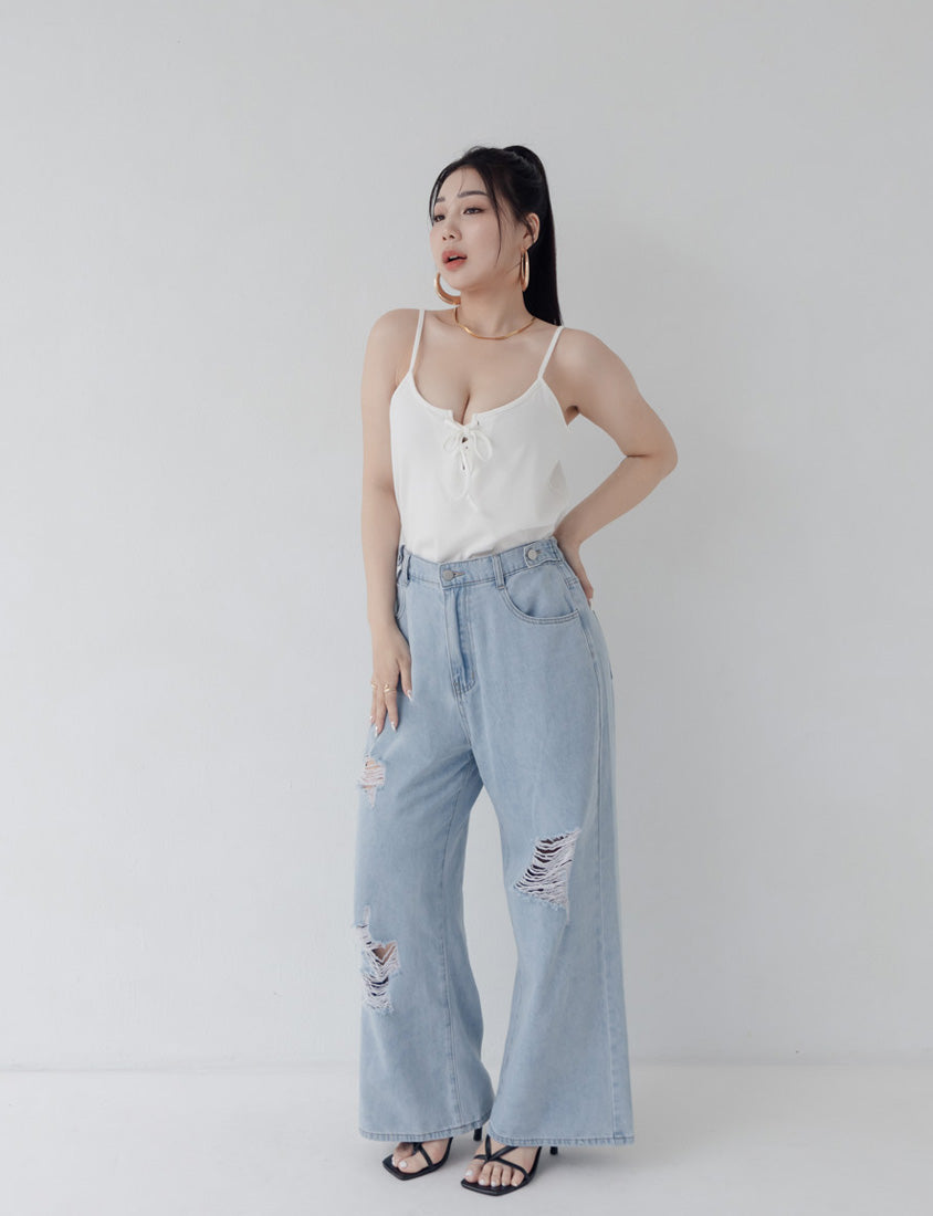 MUA! Ribbed Cross-Tie Adjustable Plus Size Cami Top