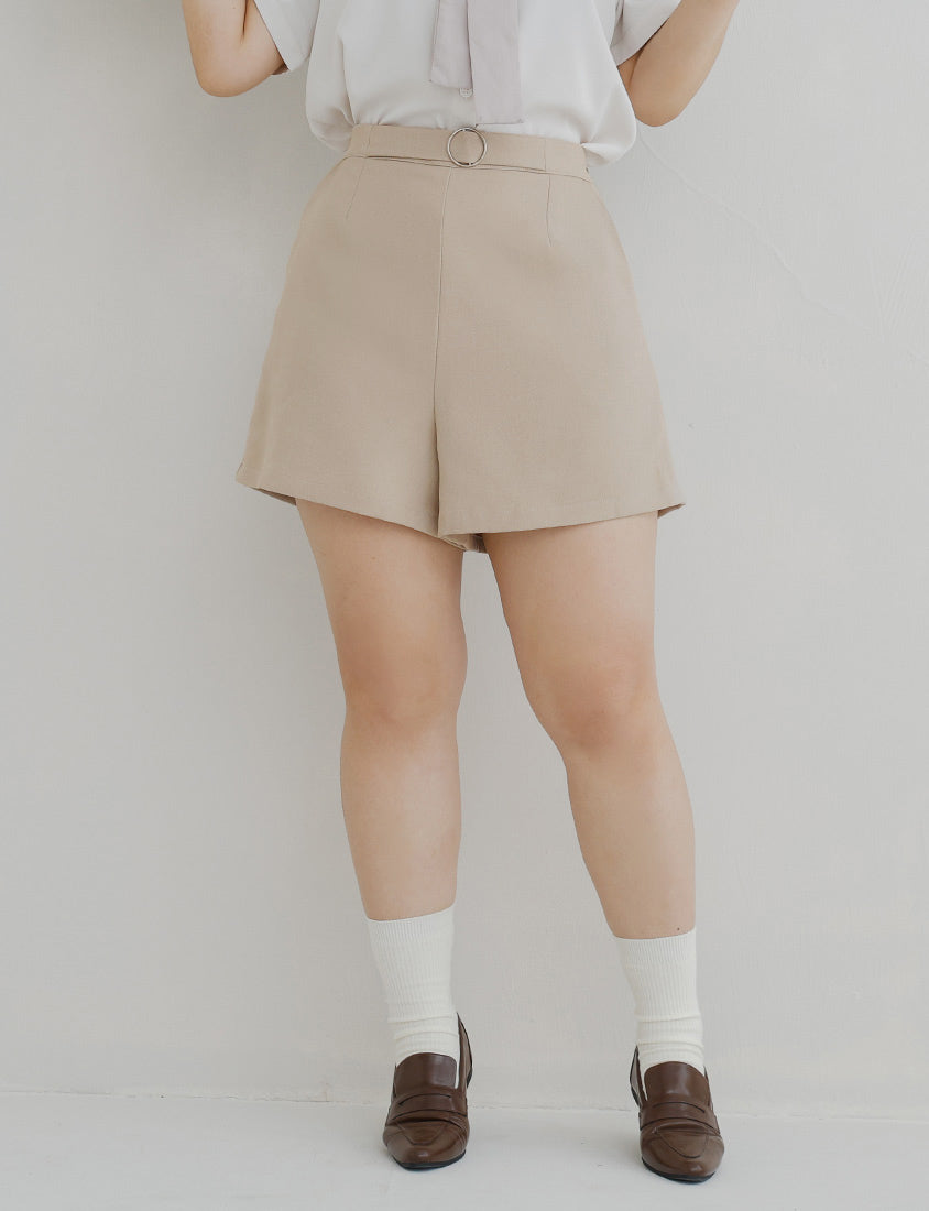 MISS. Latte Series Waistband Twill Plus Size Shorts